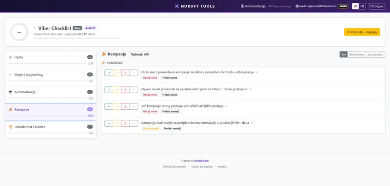 Prikaz ekrana: Viber u Nokofy alatu