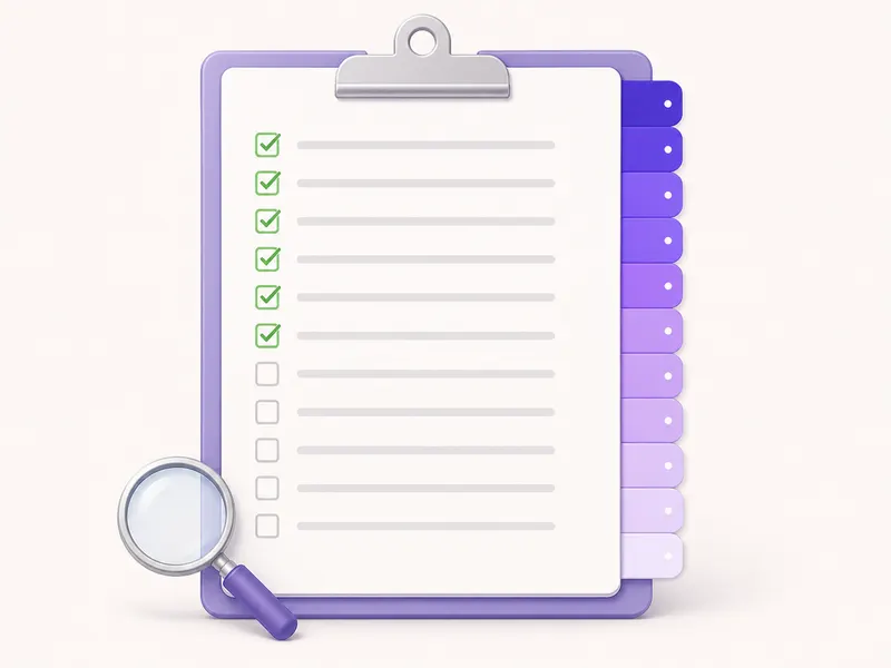 SEO checklista sa deset oblasti i stavkama koje se štikliraju